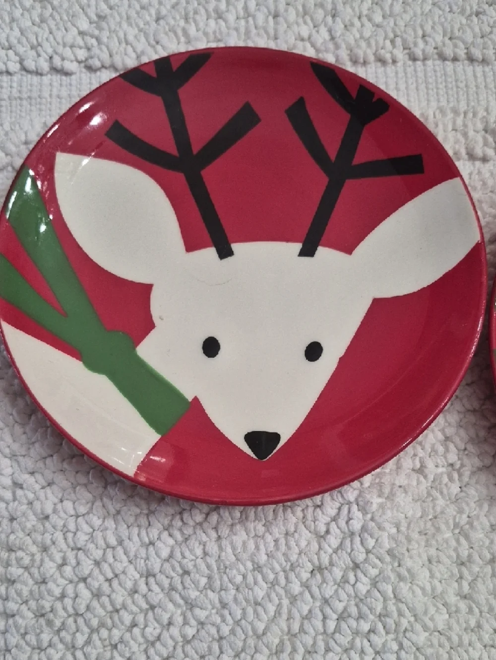 TARGET BE MERRY Red Reindeer Appetizer Plates (Set of 2) 2010